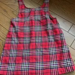 H&M 赤黒チェック ジャンバースカート EUR 110