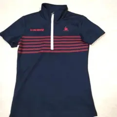 美品 le coq sportif レディース ゴルフシャツ 半袖 ネイビー