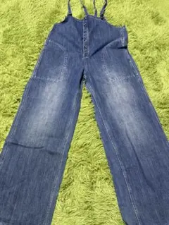 デニム サロペット ボタン付き