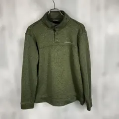 Eddie Bauer メンズMサイズジャケット ハーフジップ オリーブグリーン