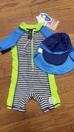 新品 BONVERANO ベビー水着 6-9M ラッシュガード 帽子