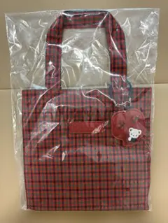 新品 ファミリア familiar 赤チェックトートバッグ 小サイズ - メルカリ