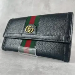 極美品✨グッチ 長財布 二つ折り財布 GGマーモント シェリーライン 黒