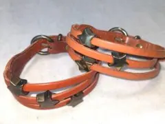 IL BISONTEイル・ビゾンテ レザー 星型スタッズ ブレスレット2個セット