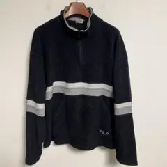 FILA ハーフジップ フリーストレーナー ジャケット ブラック XL