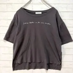 OFUON コットン100% 半袖ロゴTシャツ（40）チャコールグレー イトキンのサムネイル