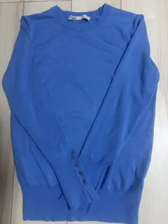 ZARA ザラ べーシック ニット セーター(L)ブルー