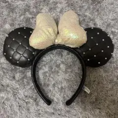 ディズニー ミッキー型カチューシャ ブラックレザー