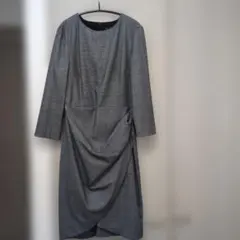 ZARA BASIC　千鳥格子 チェック柄 ドレープワンピース M