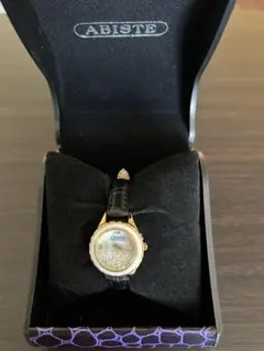 ABISTE アナログクォーツ腕時計 ゴールド/ブラック
