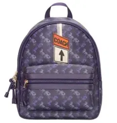 [美品]COACH ミニ リュック 馬車柄 パープル 限定デザイン