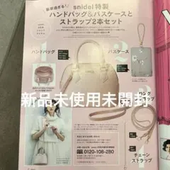 【新品未使用未開封】SWEET付録snidelハンドバッグパスケースとストラップ