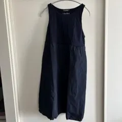S MaxMara ひざ丈ワンピース ノースリーブ リネン ネイビー 36 - メルカリ