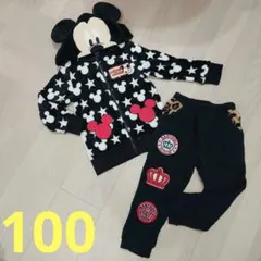 ミッキーマウス ジップパーカーとズボンのセット 100cm BABYDOLL