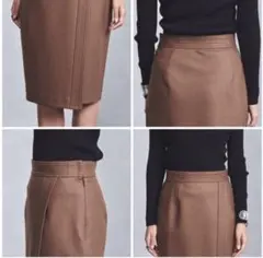 UNITED ARROWS ブラウン ラップスカート