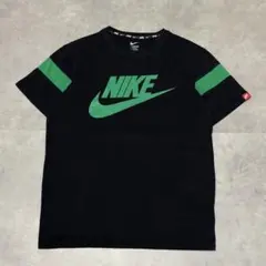 Y2K 00s ナイキ NIKE ビッグロゴ スウォッシュロゴ Tシャツ 黒緑