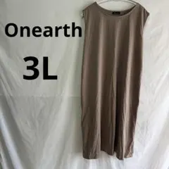 ワンアース　ノースリーブワンピース　レディースシルエット 3L レース付き