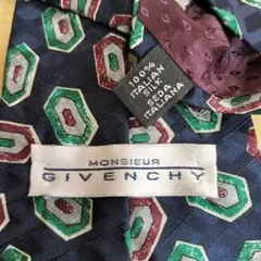 MONSIEUR GIVENCHY ネクタイ 総柄 ネイビー系