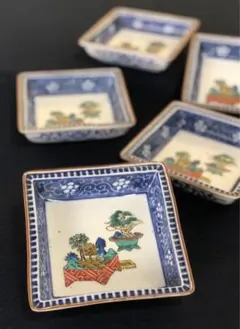 九谷焼 新品 6号皿揃 錦絵 中皿 伊野正峰 - メルカリ