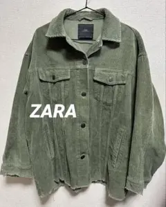 ZARA グリーン コーデュロイジャケット