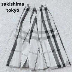 サキシマトーキョー　ロングスカート　マキシ丈　ボリューム　大柄チェック　シンプルのサムネイル