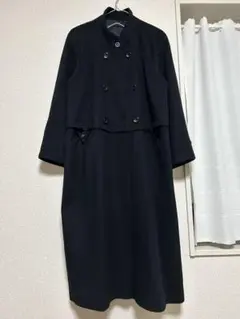 超希少✨美品 ロイヤルカシミヤ100% ダブルチェスター ロングコート L 黒 ロングシングルチェスターコート【カシミヤ】【LUIGI COLOMBO