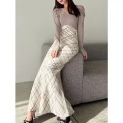 RESEXXY ショルダーオープンマーメイドニットワンピース