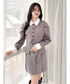 dazzlin パフスリーブレイヤードミニワンピース