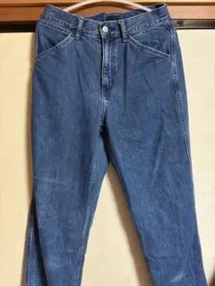 青いハイウエスト デニムパンツ