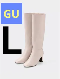 GU　ヒールロングブーツ L ライトグレー