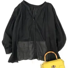 コラージュガリャルダガランテ 洗える シアーラミー2WAYギャザーブラウス