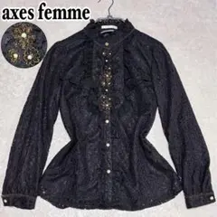 アクシーズファム 総レース 長袖 ブラウス フリル y2k フェアリーグランジ