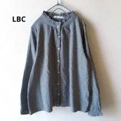 LBC　ブラウス　オーガニックコットン　ゆったり　バンドカラー　フリルネックのサムネイル