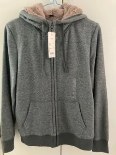 新品　ユニクロ　ボアスウェットフルジップパーカ　レディース　L