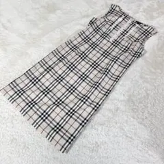 BURBERRY LONDON ノバチェックロングワンピース リネン混 - メルカリ