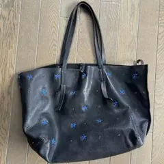 atneK アトネック レザー トートバッグ 星 刺繍 大容量 肩掛け A4収納のサムネイル