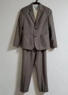 150　3点セット　ユニクロ　イネス　INES　チェック　ウール　茶色　卒業式