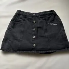 ANAPGIRL ブラックボタン付き　ショートパンツツスカート