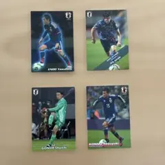 4枚セット サッカー日本代表チップス カード 伊東純也 遠藤保仁 他 カルビー