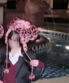 ミニーピンクヒョウ柄ファンキャップ旧