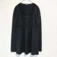 상태좋음 23区 ニットチュニック セーター L ブラック レース ウール100%
