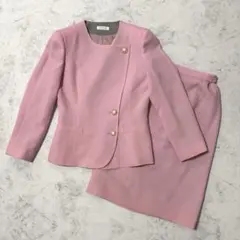 スーツセットアップ ウール混 レトロ 9号 日本製 ピンク ヴィンテージ