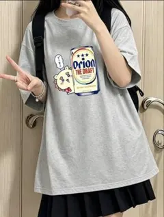 Mサイズ ちいかわ オリオンビール 半袖 Tシャツ グレー