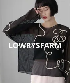 LOWRYS FARM エンブロイダリープルオーバー　L S ブラック