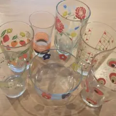 昭和レトロ　グラス＆小鉢セット