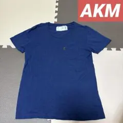 AKM ポケット Uネック Tシャツ ネイビー Lサイズのサムネイル