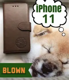 レザー　手帳型ケース　iPhone11　犬　プレゼント　新品　未使用　柴犬