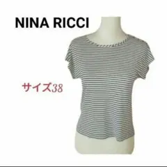 NINA RICCI ニナリッチ カットソー フレンチスリーブ ボーダー