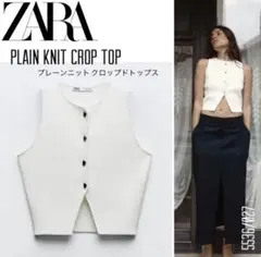 ZARAプレーンニットクロップドトップス