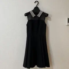 パール襟 フレアドレス パーティドレス